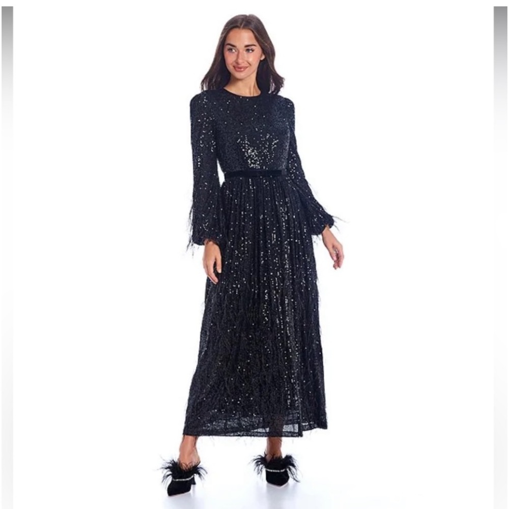 ANTONIO MELANI xNicola Bathie Nicola Sequin A-Line Midi Dress